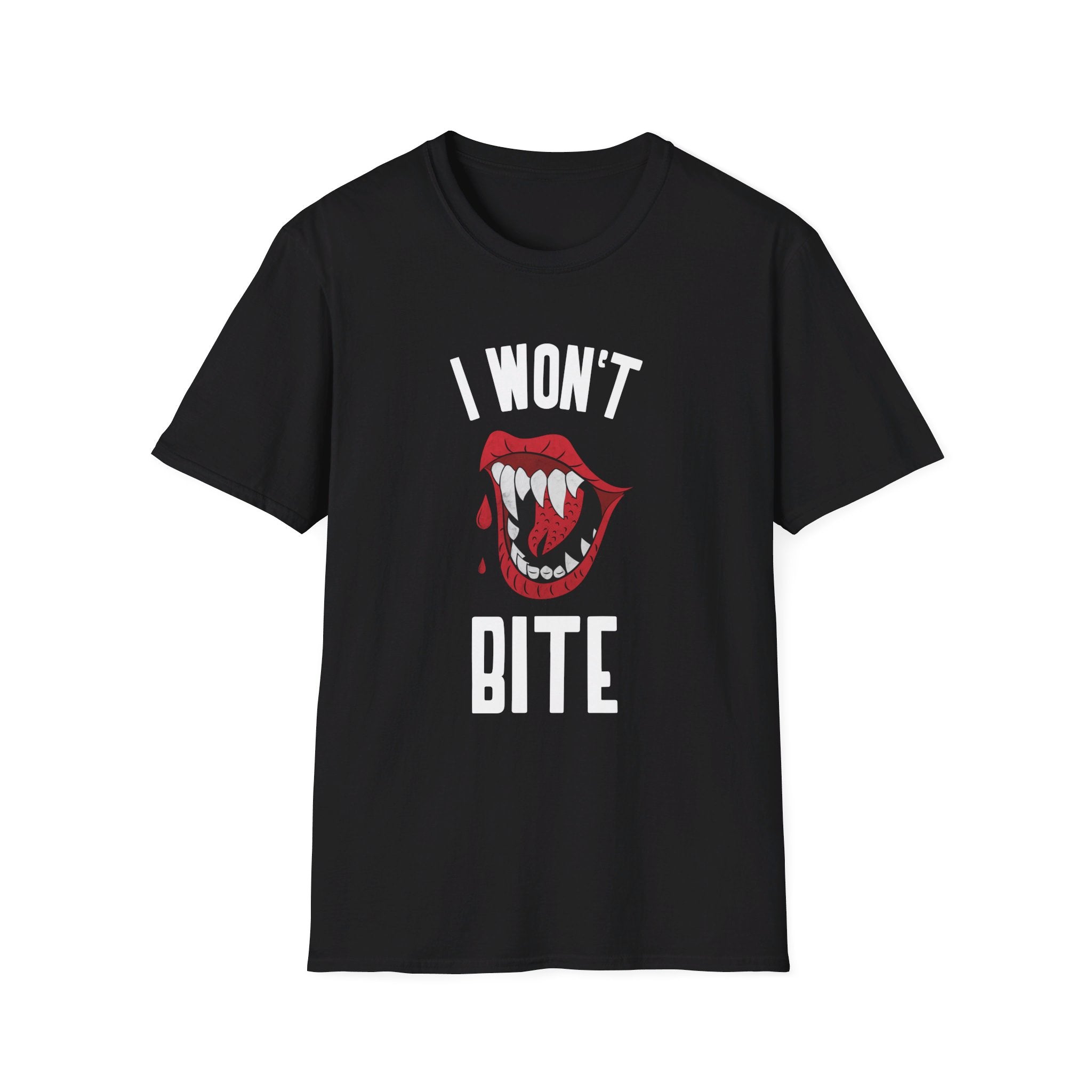 I Won't Bite Vampire Teeth Halloween Soft T-Shirt – Whimsical Katz