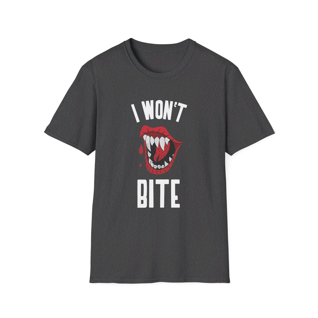 I Won't Bite Vampire Teeth Halloween Soft T-Shirt